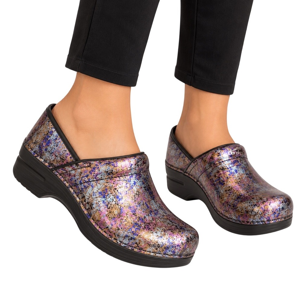 New Dansko Professional Iridescent Metallic Multi Clogs Womens 40 EU 9.5-10 US